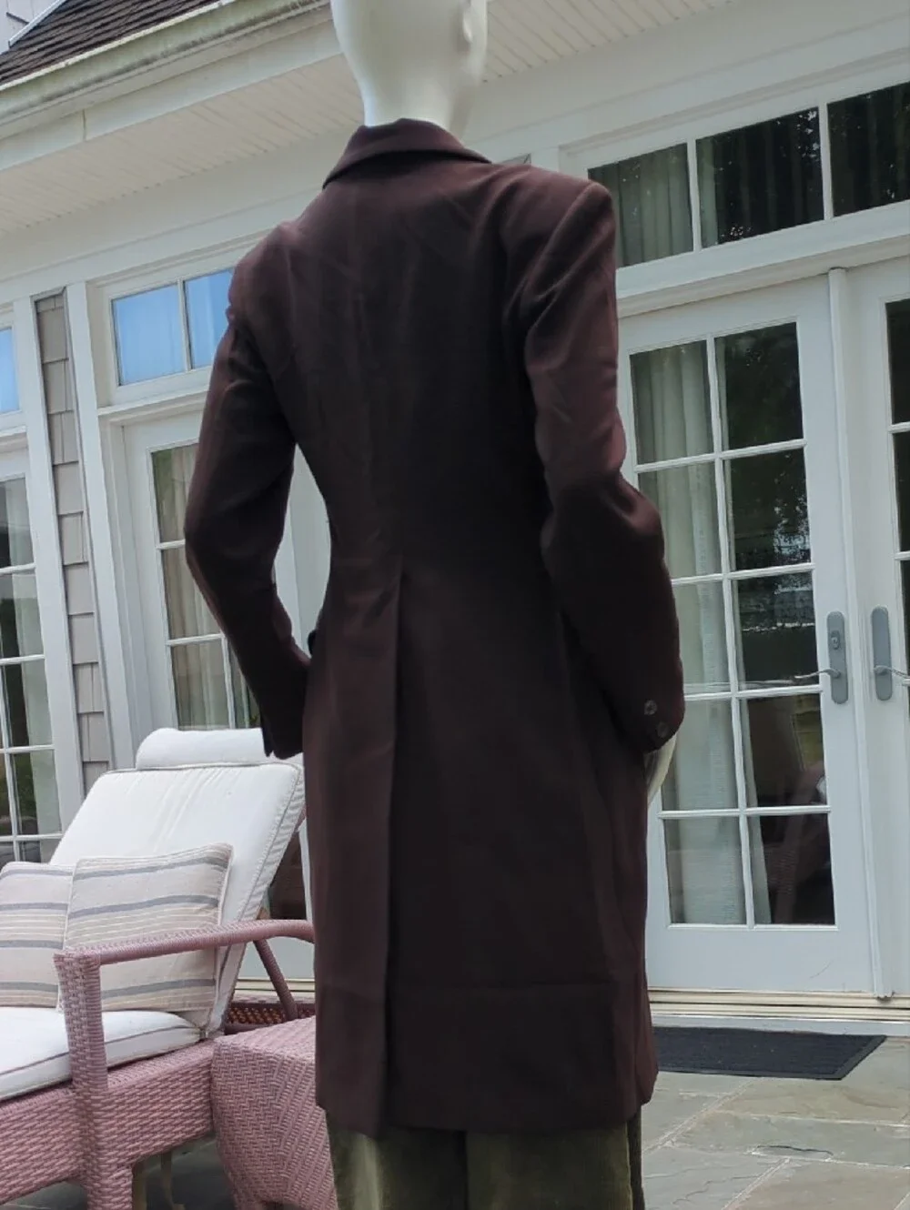 Joseph Brown Double-Breasted Long Trench Coat